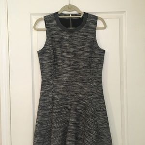 Madewell Tweed Dress with Leather Collar